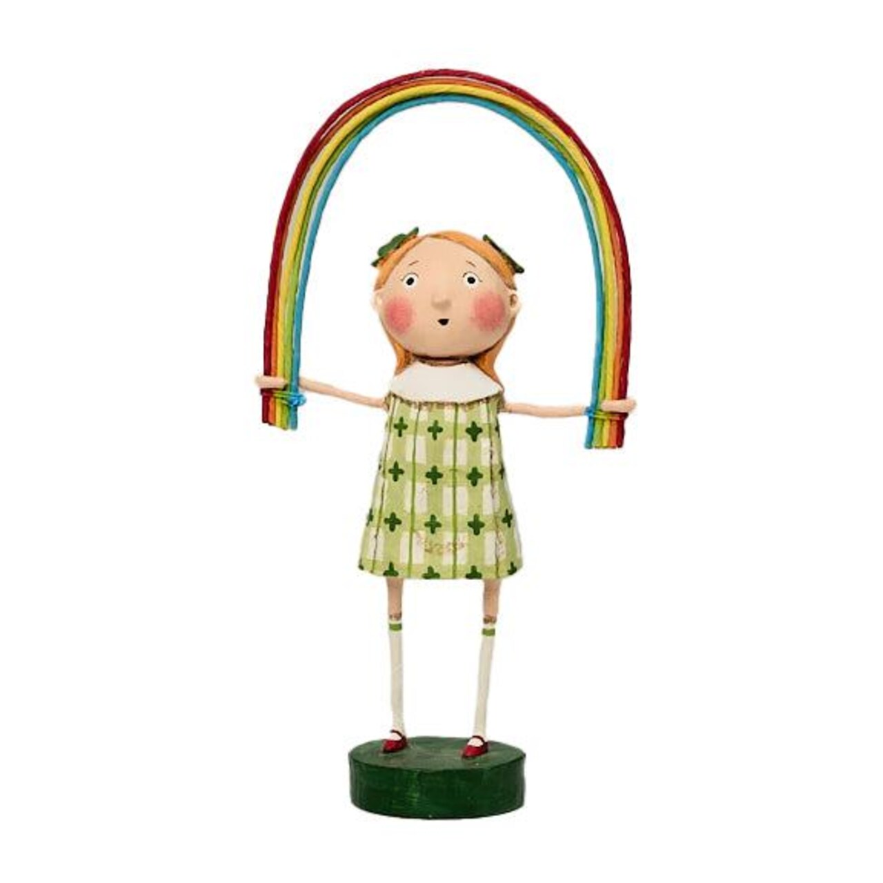 Lori MItchell Spring St. Patrick's Day Rainbow Bright Irish Girl Figurine
